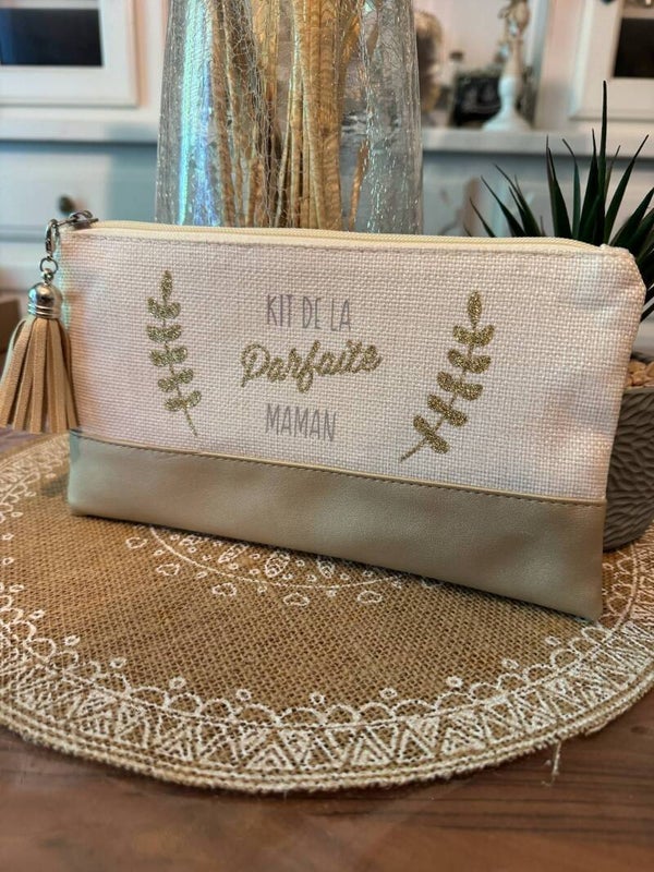 trousse ecru et champagne