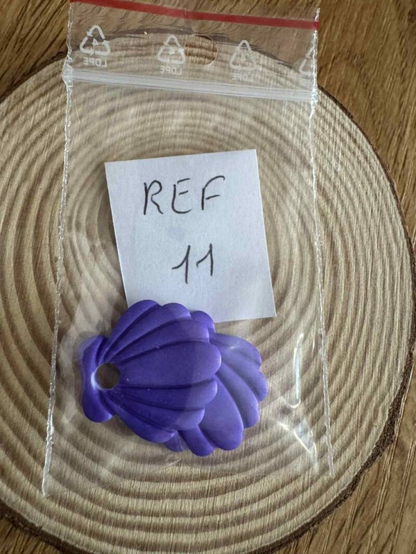 pampille coquillage violette