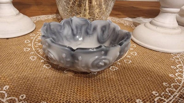 Coupelle marbré blanc gris