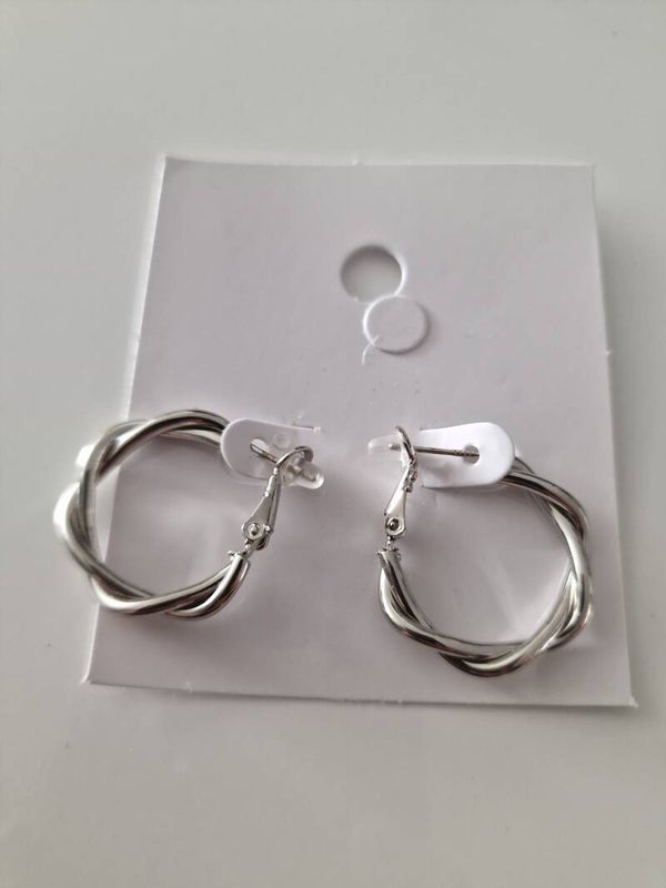 Boucle torsadée argent