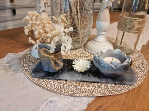 ensemble plateau petit vase avec bougeoir