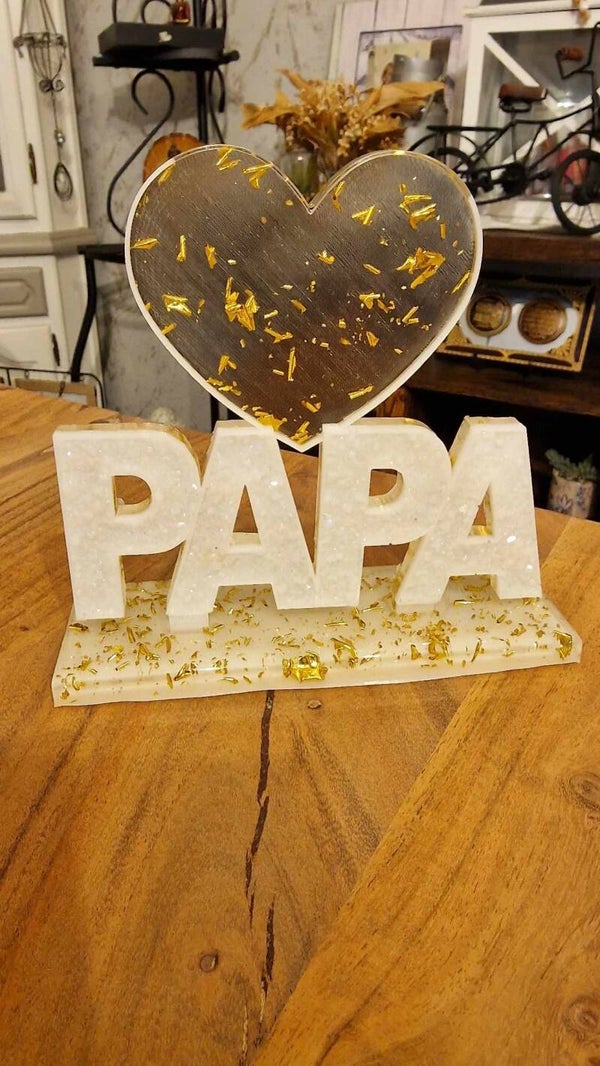 papa effet diamant avec coeur personnalisable a la demande
