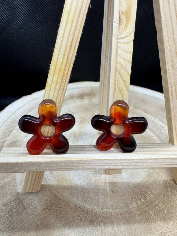 pampilles allongées marron orangé