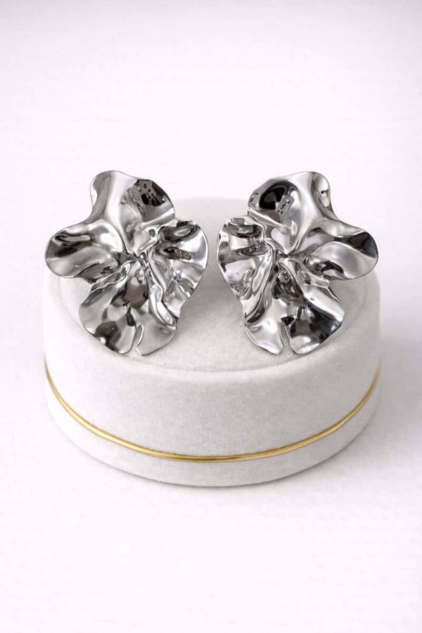 Boucles d’oreilles argentées plissé