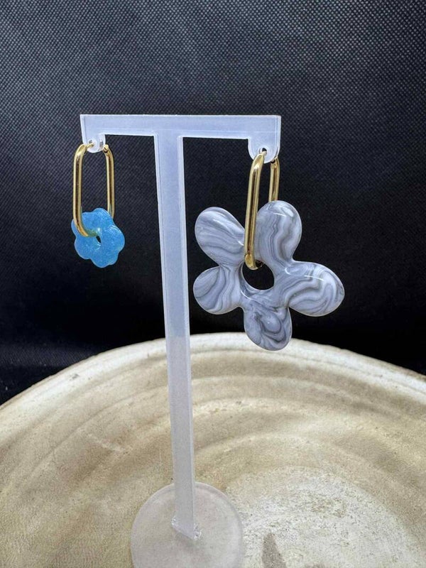 créoles fines allongées or acier inoxydable