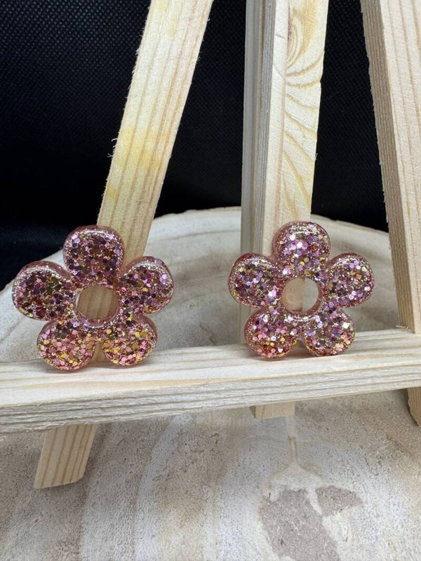 pampilles larges rosées pailletées