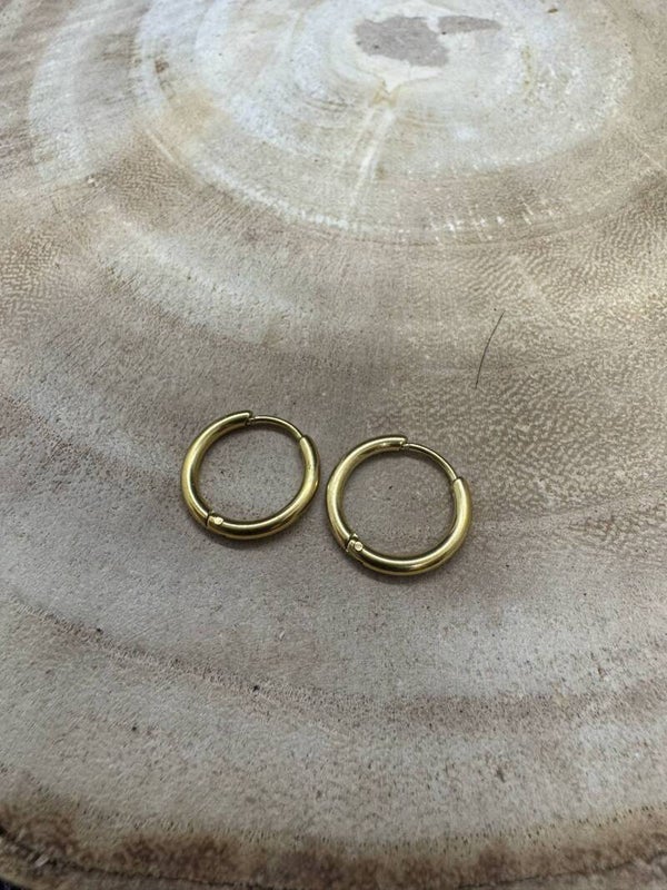 petites créoles couleur or en acier inoxydable