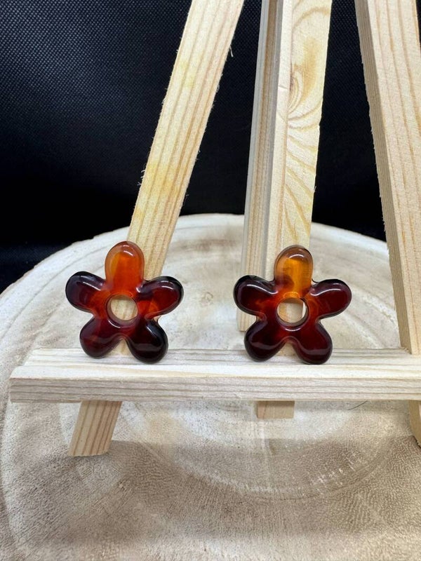 pampilles allongées maron orange