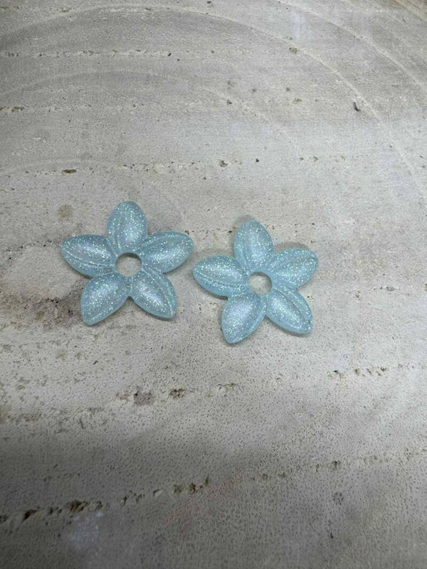 pampille bleu pailleté transparente
