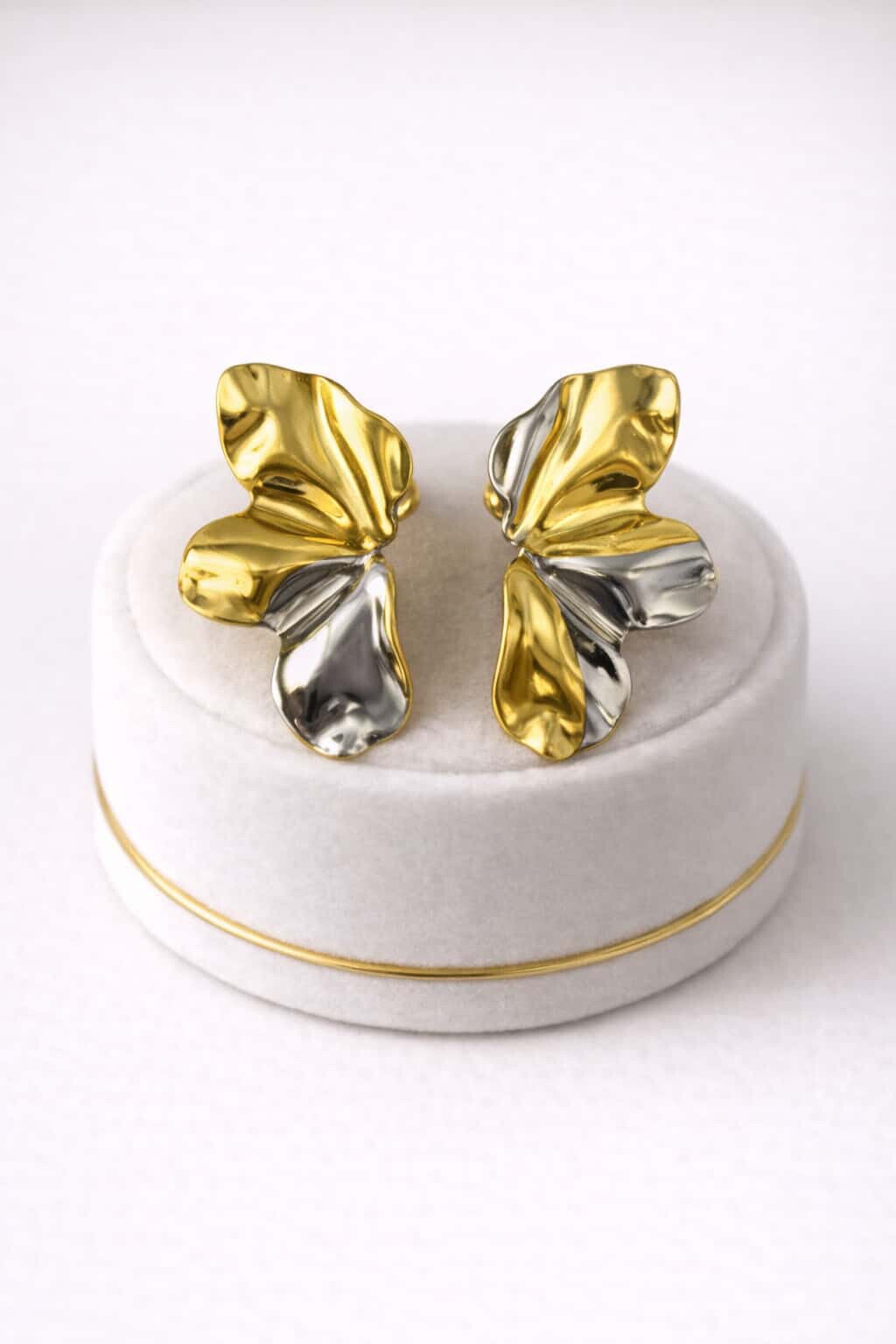 Boucles d’oreilles mélange argent or