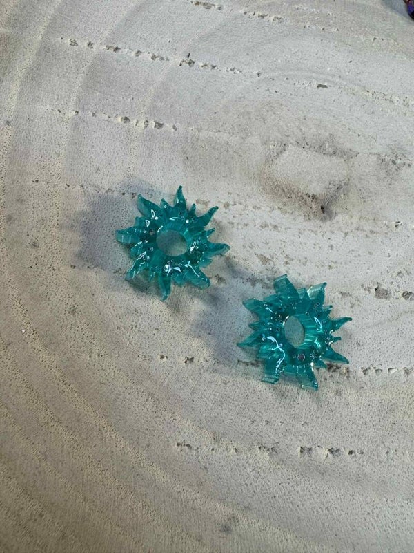 pampilles soleil bleu turquoise pailletées