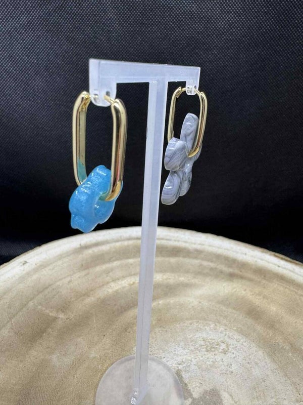 créoles allongées or acier inoxydable