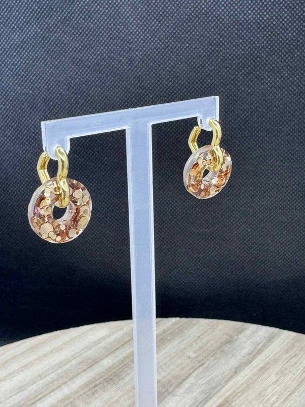 petites créoles coeur avec donust pailletés gold