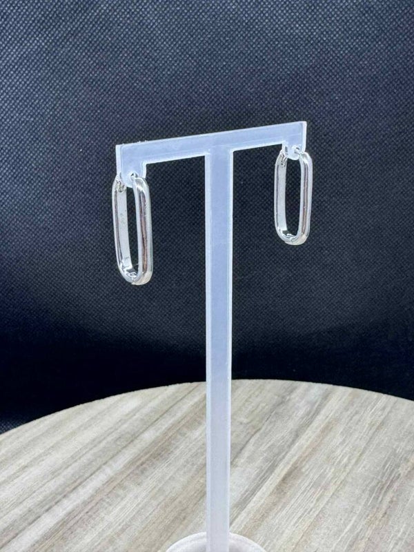 créoles allongées argentées