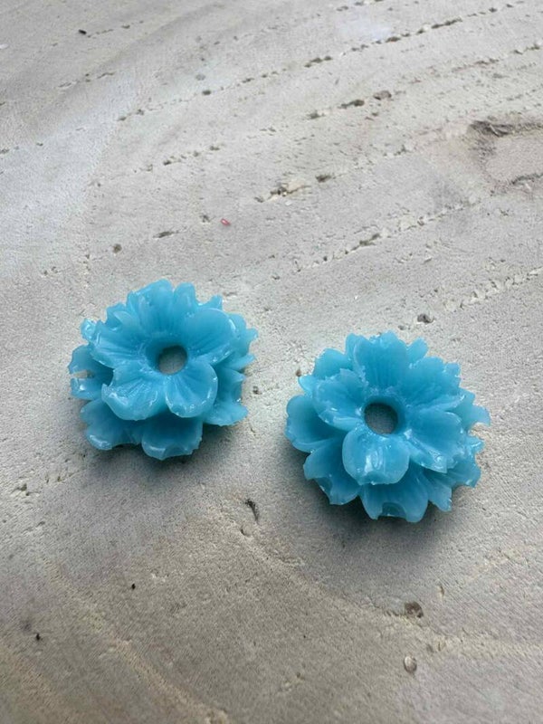 double fleur turquoise
