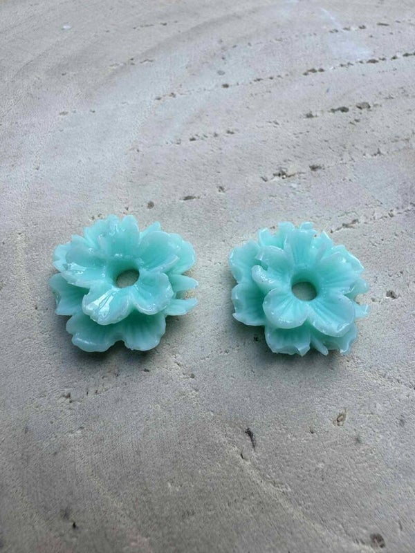 double fleur vert d eau