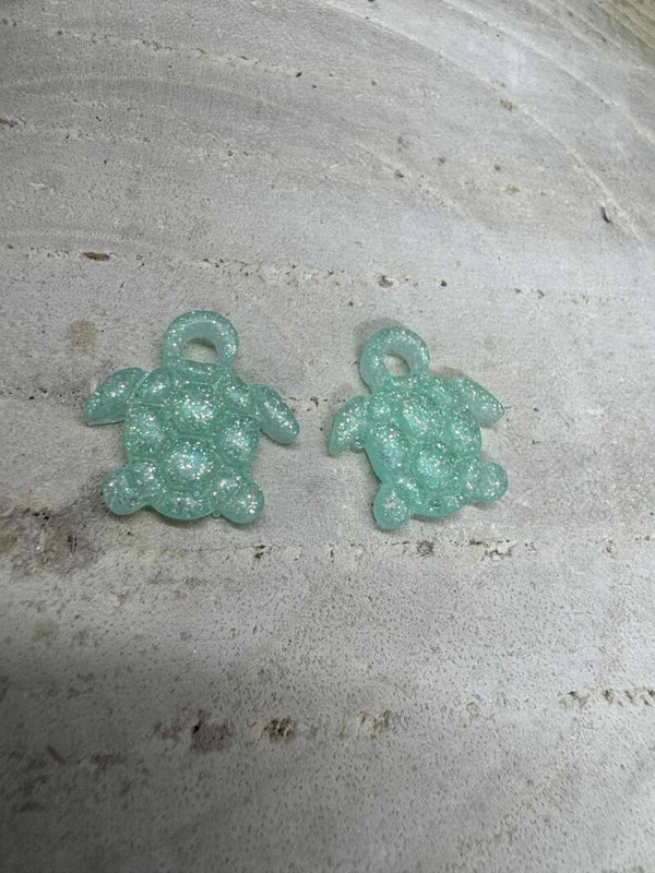 pampille tortue verte pailleté