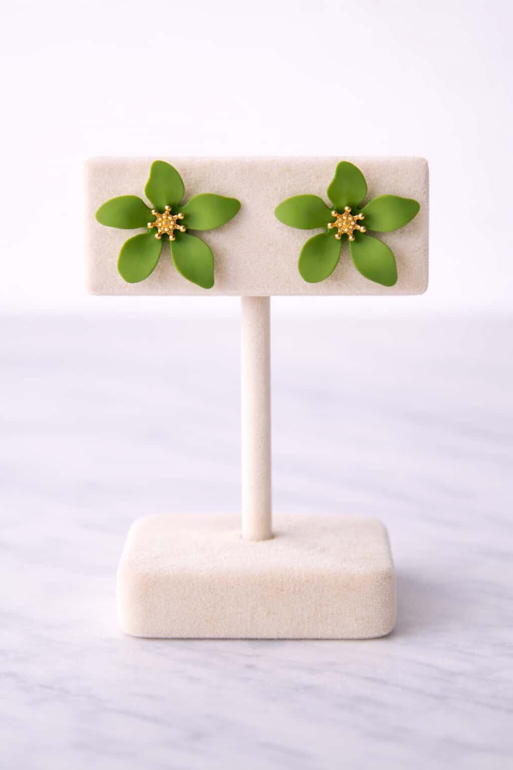 boucle d oreilles vert olive
