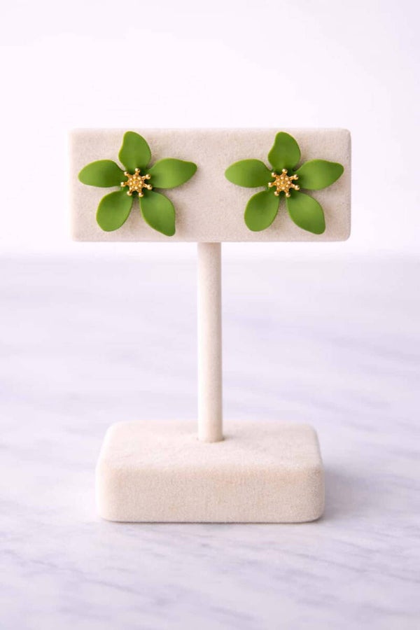boucle d oreilles vert olive
