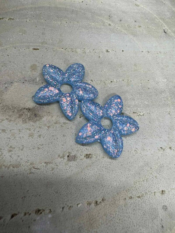 pampille bleu pailleté