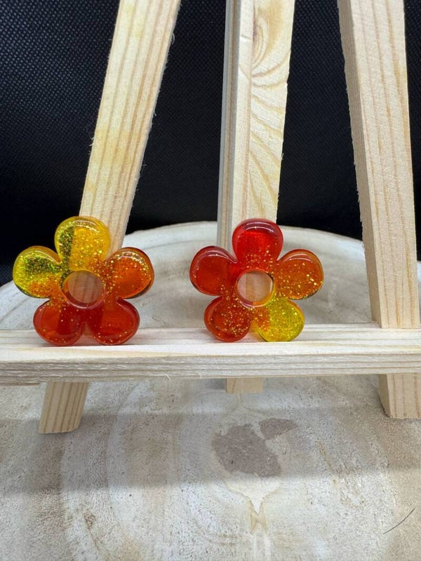 pampilles rouge jaune pailletées