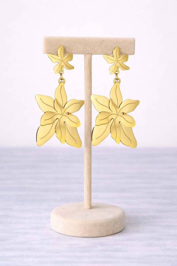 Boucle d oreilles pendante dorée
