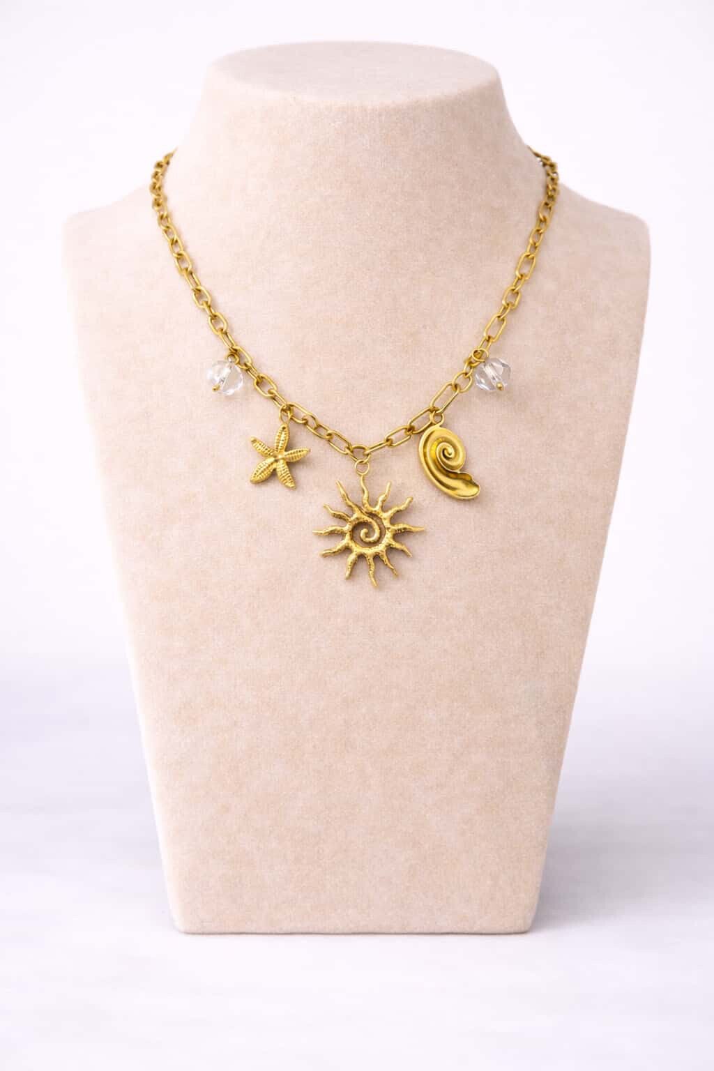 Collier soleil perle nacré