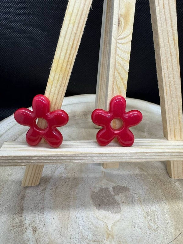 pampilles allongées rouges