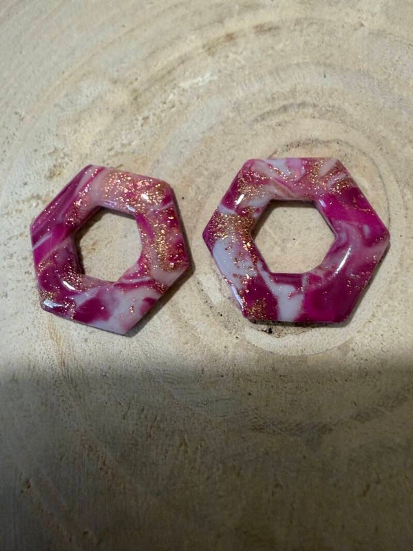 Pampilles roses paillettes