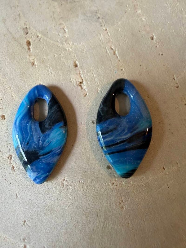Pampilles bleue et noir grand modèle