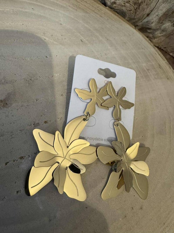 Boucle d oreilles pendante dorée