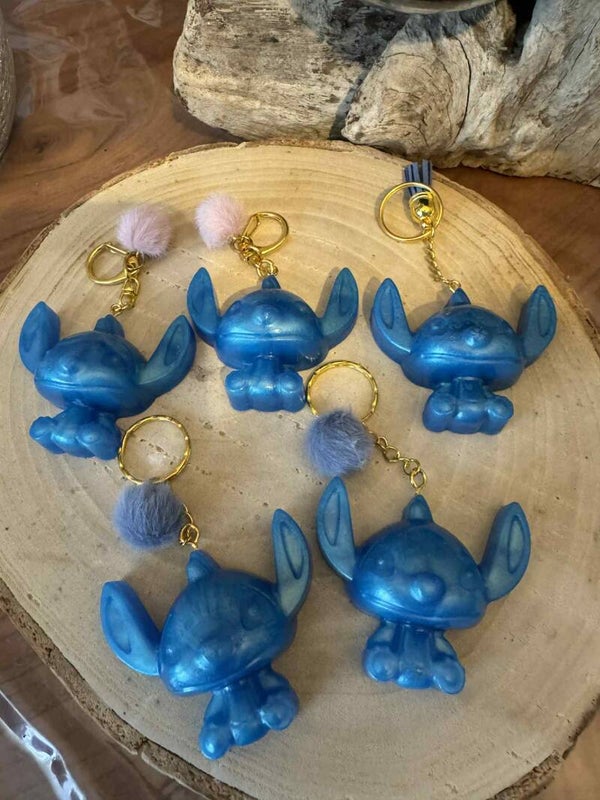 Porte clé stitch bleu