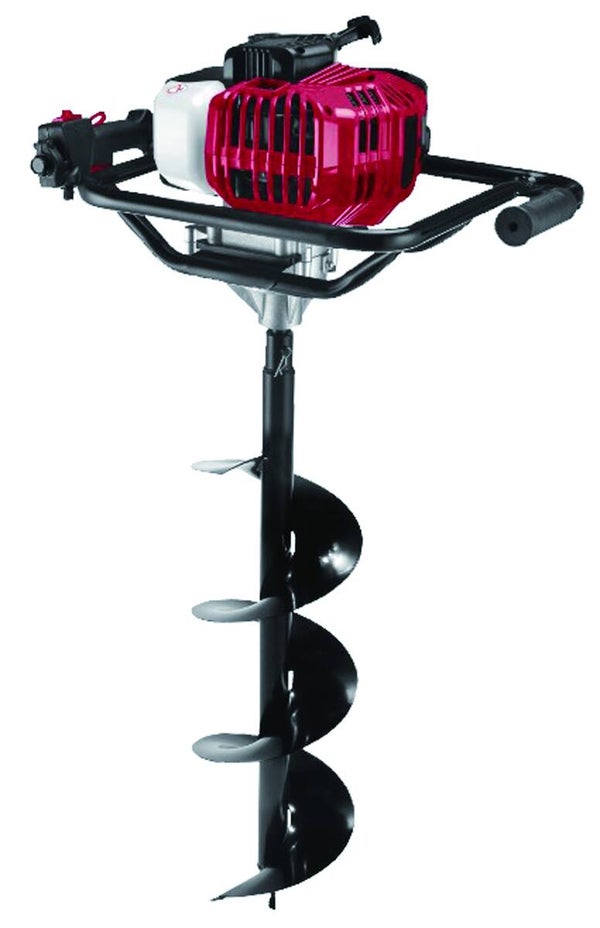 Erdbohrer Benzin 2T 52CC Set mit Bohrern 100/150/200 mm