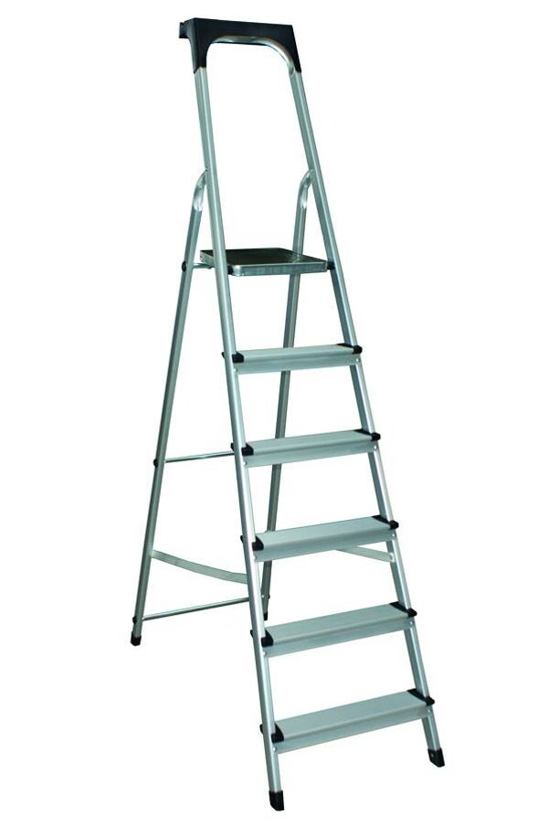 Stehleiter Alu 6 Stufen inkl. Plattform GS/EN131