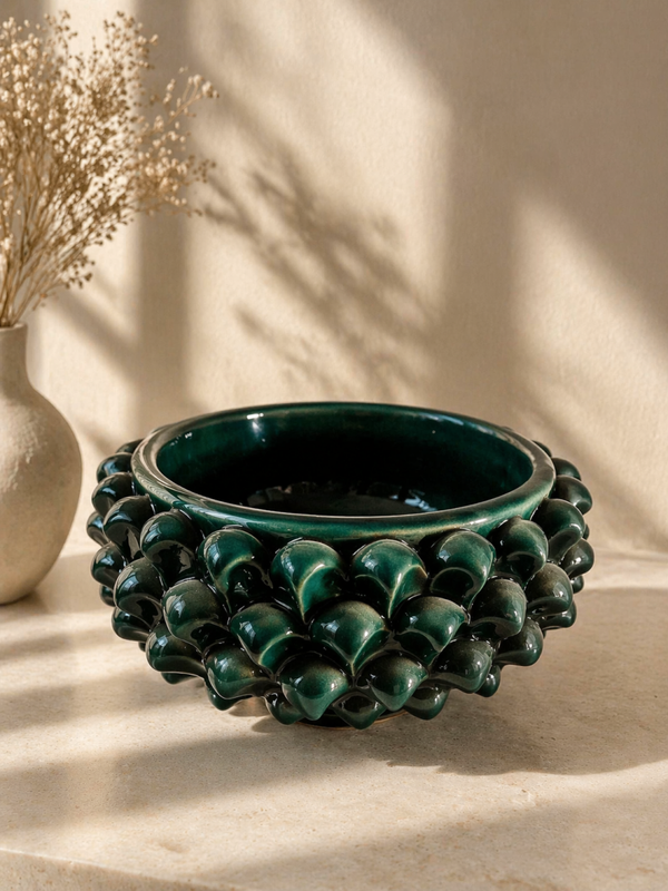 Mezza Pigna Siciliana Artigianale – Ceramica di Lusso Decorativa