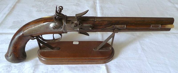 PISTOLET A SILEX A 2 CANONS TOURNANTS - XVII° - LOUIS XIV - CIRCA 1650/1680