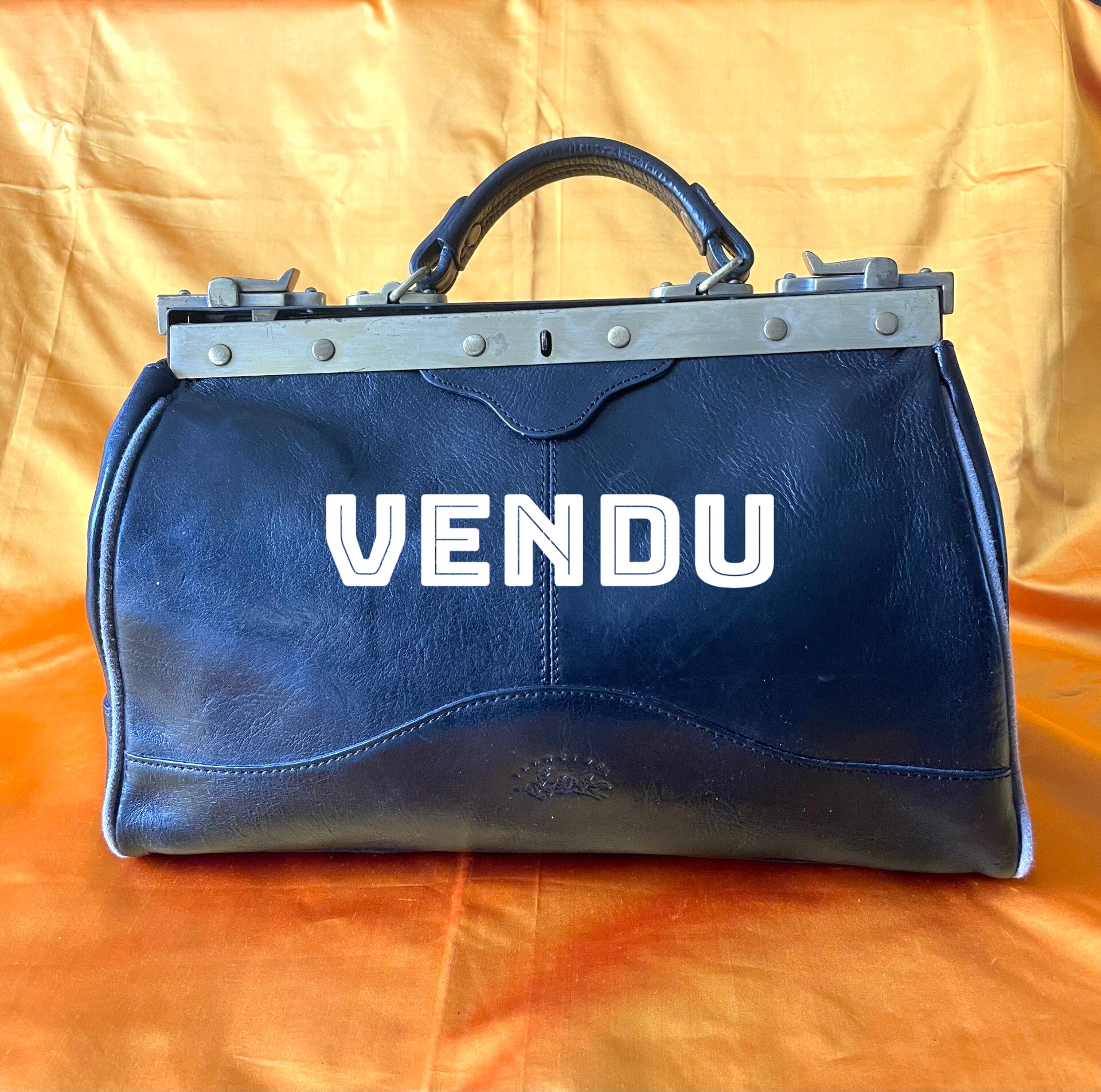 SAC CUIR MARRON MODELE "MALLETTE DE MEDECIN" VINTAGE