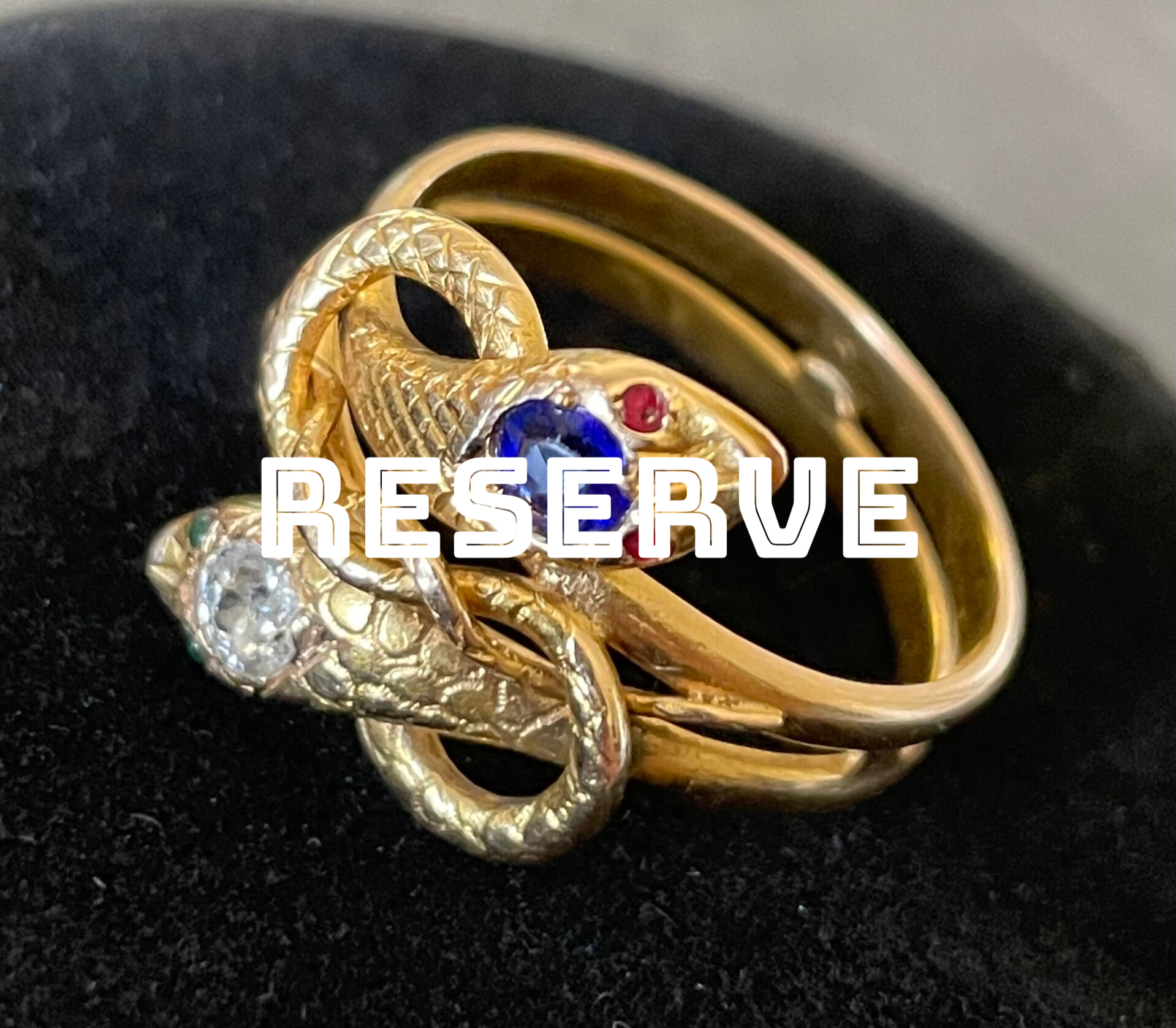BAGUE SERPENT AFFRONTÉS OR 18CT SAPHIR DIAMANT