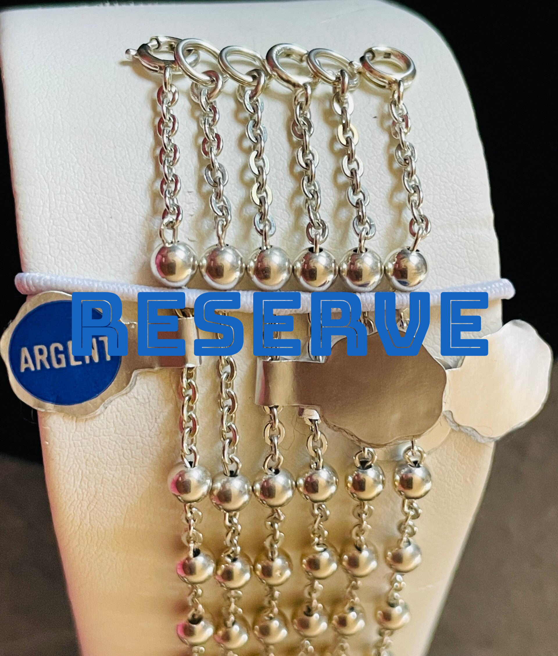 LOT DE 6 BRACELETS EN ARGENT  A DECOR DE BOULES - XX°