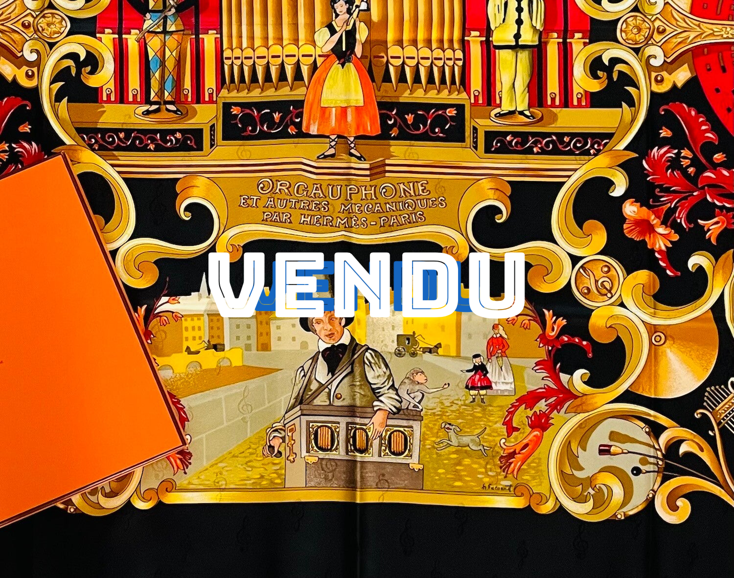 "ORGAUPHONE ET AUTRES MECANIQUES" CARRE VINTAGE HERMES