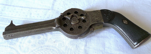 REVOLVER ROTOVOLVER - BREVET 1865 NOEL & GOUERY - 10 COUPS - CALIBRE 7,5 MM - II° EMPIRE