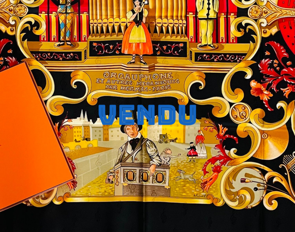 "ORGAUPHONE ET AUTRES MECANIQUES" CARRE VINTAGE HERMES