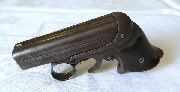 PISTOLET REMINGTON "ELLIOT DERINGER" NEW N°2 - CAL 32RF - 4 CANONS - PATENT 1861