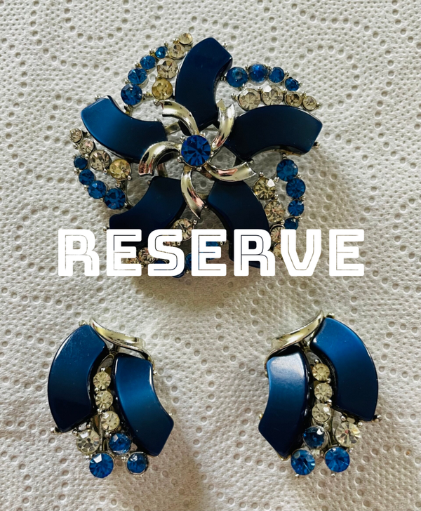 BROCHE TOURBILLON ET BOUCLES OREILLES CIRCA 1970