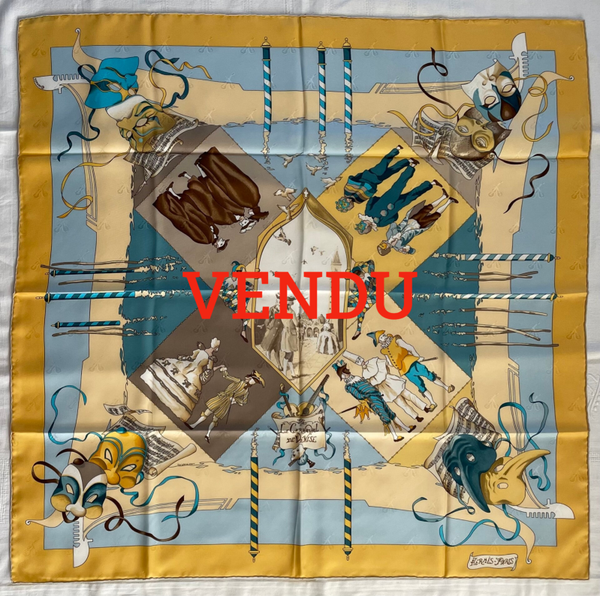 "CARNAVAL DE VENISE" CARRE HERMES VINTAGE