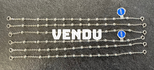 LOT DE 6 BRACELETS EN ARGENT 925 A DECOR DE BOULES