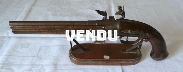 PISTOLET A SILEX A 2 CANONS TOURNANTS - XVII° - LOUIS XIV - CIRCA 1650/1680