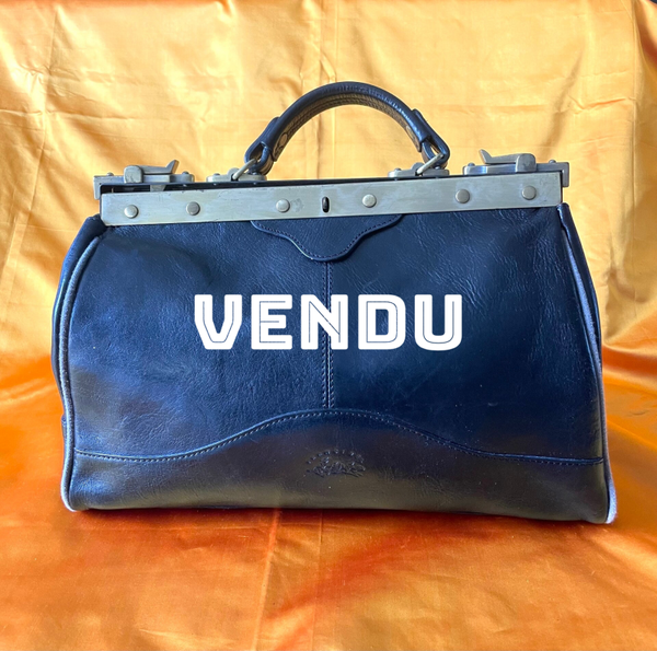 SAC CUIR MARRON MODELE "MALLETTE DE MEDECIN" VINTAGE