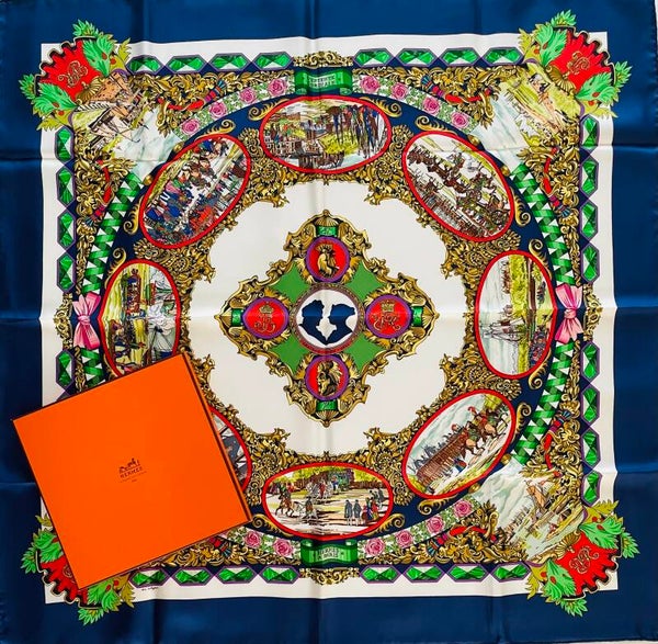 "L'ENTENTE CORDIALE"  CARRE HERMÈS VINTAGE