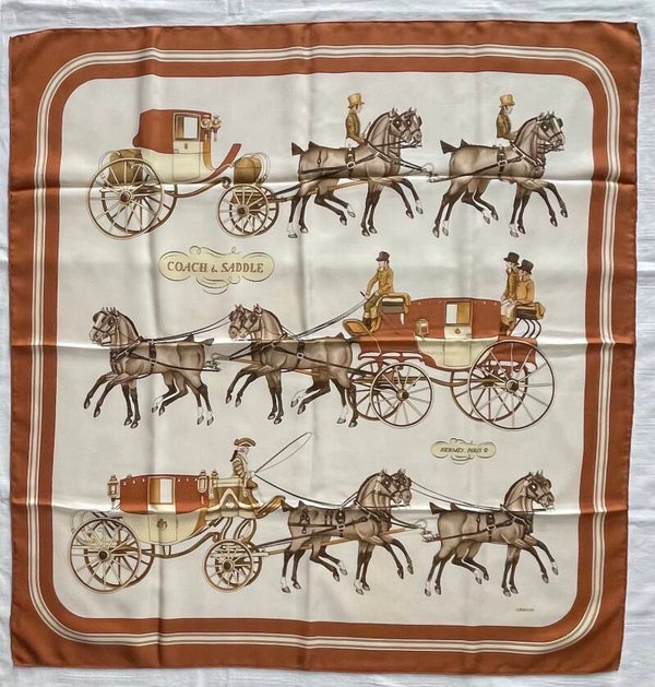 "COACH & SADDLE" CARRE HERMES VINTAGE